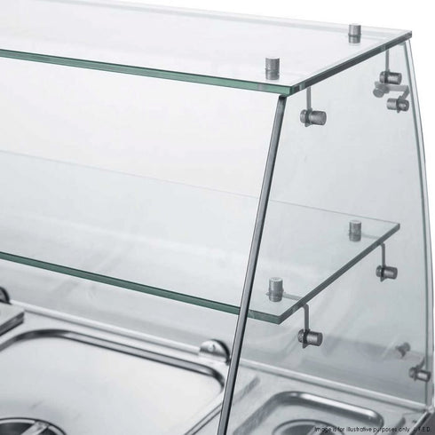 FED-X Three Door Salad Prep Fridge with Square Glass Top - XS903GC